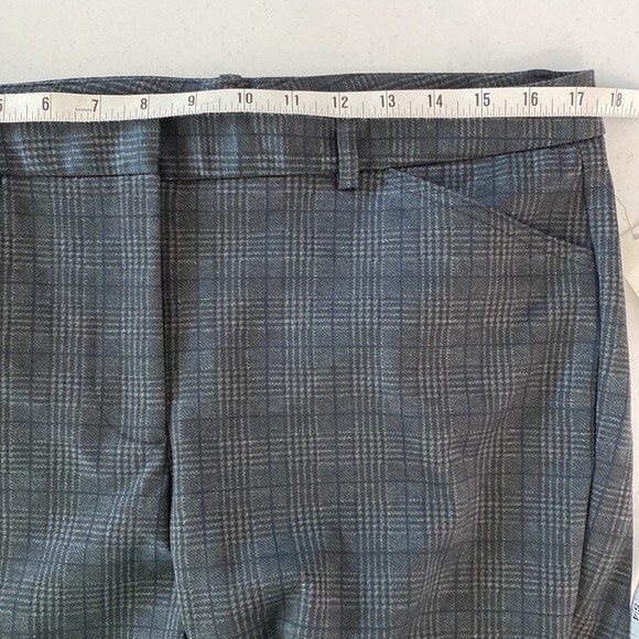 Calvin Klein Plaid Slim Fit Straight Leg Dress Pant Trouser High Waist Stretchy - Picture 9 of 13